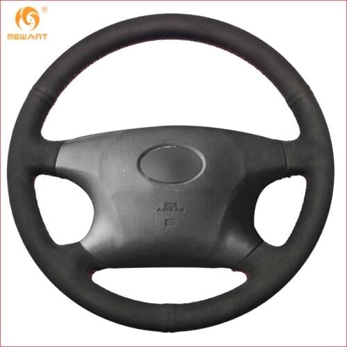 MEWANT Black Suede Car Steering Wheel Cover for Old Toyota Corolla Avalon Mark 2 Interior Accessories Parts