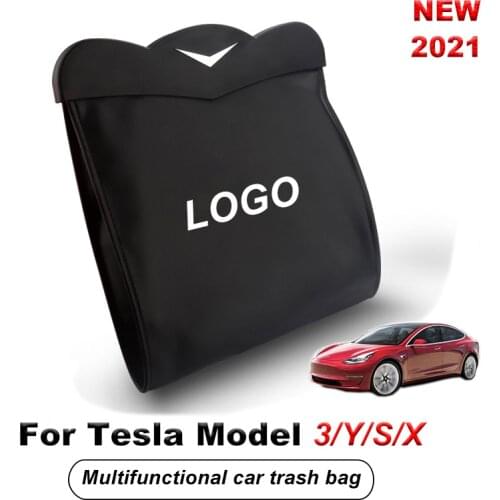Multifunctional Car Trash Bag For Tesla Model 3 Y S X 2021 Accessories Protection Seat Garbage Rubbish Disposal Bag