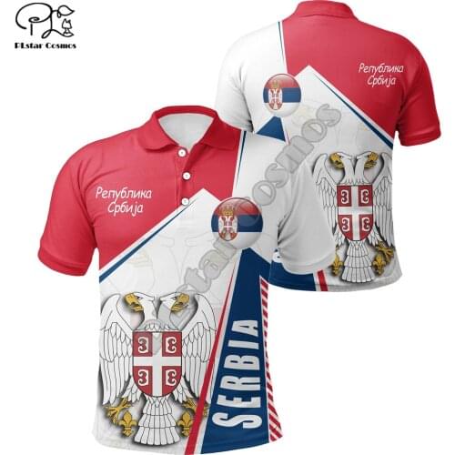 PLstar Cosmos Newest Fashion Serbia Symbol 3D Print Summer Men’s Polo Shirts Short-Sleeve Male Casual Wear Brand T-Shirt S2