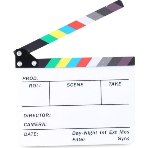 Neewer Acrylic Plastic 10x8"/25x20cm Directors Film Clapboard Cut Action Scene Clapper Board Slate with Color Sticks