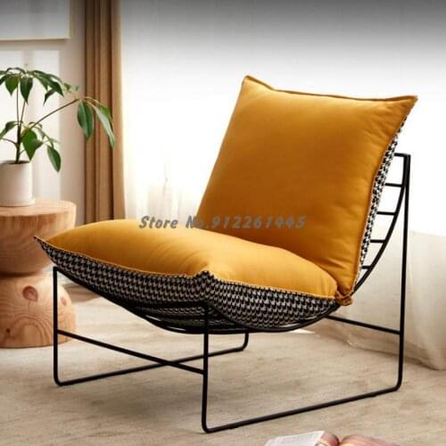 Nordic Single Sofa Chair Light Luxury Houndstooth Living Room Lazy Net Red Sofa Chair Designer Balcony Leisure