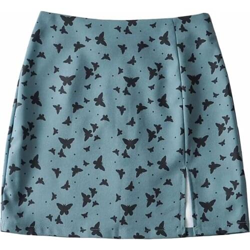 Basics All Over Print Mini Slit Skirts DLBSQ131