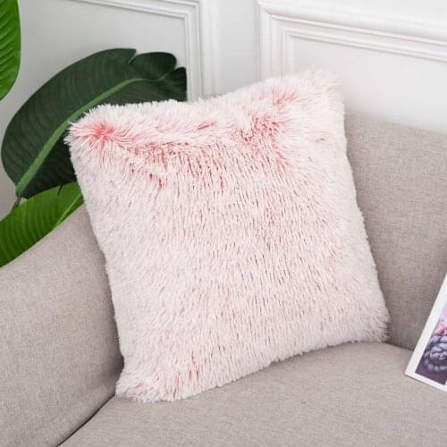 Plush Sofa Cushion Cover Decoration Home Decor Pillow Covers Living Room Bedroom Nap Solid Gradients Throw Pillowcase Decorative