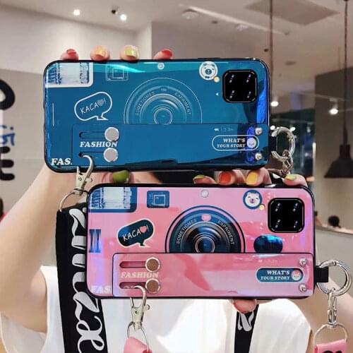 Wrist Strap Shockproof Holder Case For Huawei Nova 7i Case Cover For Huawei Nova 7i Phone Cases Nova7i Fundas Silicone Camera