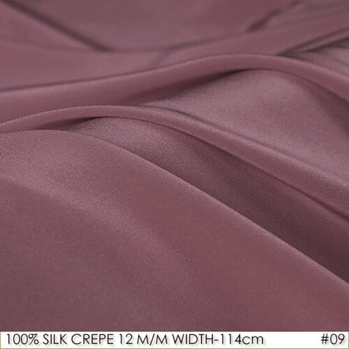 SILK CREPE DE CHINE 114cm width 12momme/100% Natural Mulberry Silk Fabric Apparel Sewing Fabric for Plum Satin Evening Dress-09
