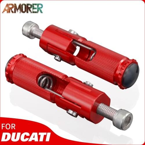 Universal Motorcycle Motor Bike Folding Footrests Footpegs Foot Rests Pegs Rear Pedals For Ducati 848 1098 moster821 Diavel
