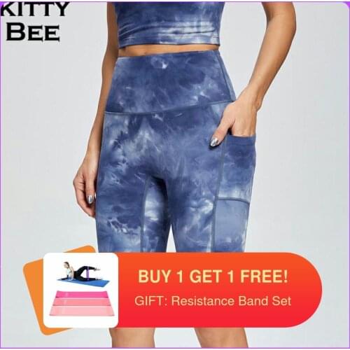 Yoga Pants With Pockets Shorts Women Printed Leggings Sport Women Fitness Yoga Leggings Gym Clothing High Waist Sport Tights