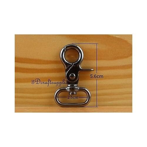 Lobster Clasps Clips Claw purse hooks Swivel snap hook gunmetal 25 mm 6pcs J8