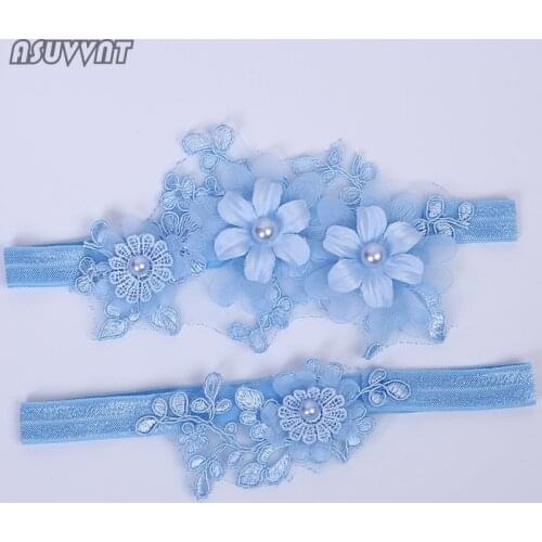 Women Garter For Bride Wedding Lace Leg Ring Blue Flowers Sexy Garters Thigh Ring Leg Loop Elastic Bridal Garter For Wedding