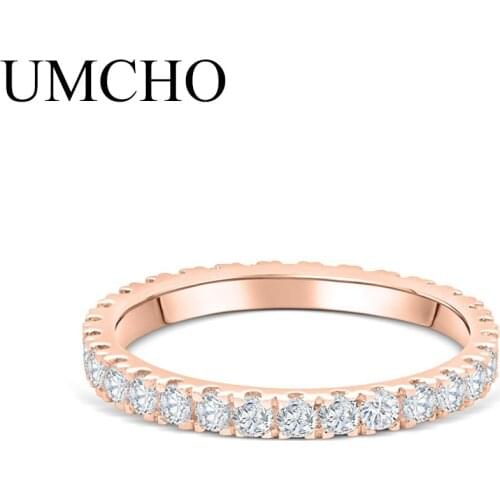 UMCHO Clear Cubic Zirconia Rings 925 Sterling Silver Rings For Women Bridal Wedding Engagement Ring Birthday Gift