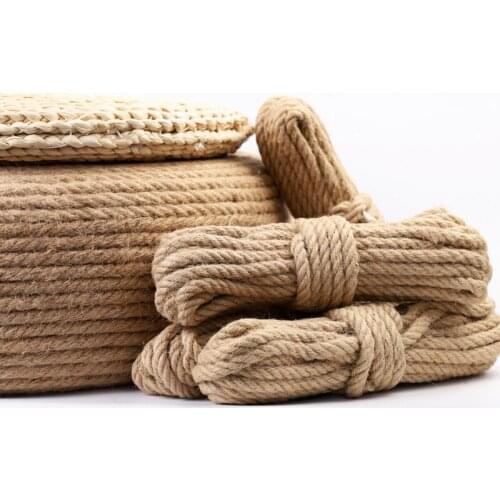 10mm Natural Jute Rope Twisted Cord DIY Craft Handmade Home Decoration Cat Climbing Frame3m to 50m