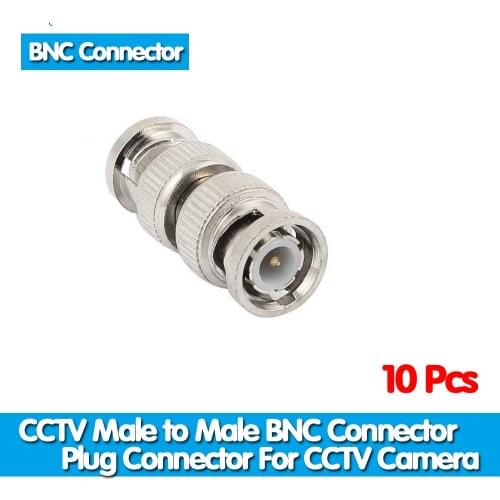10pcs/lot CCTV Accessories BNC Male to Male CCTV Security Coax Coupler Video BNC Connector Adapter RF Convertor