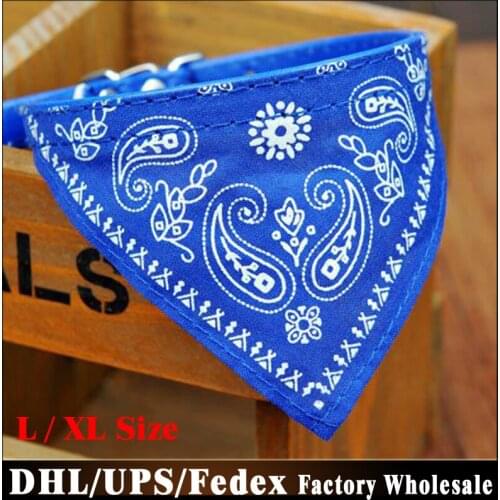 100Pcs/Lot L/XL Size Lovely Pet Dog Scarf Collar Adjustable Puppy Bandana Quality Pet Tie Collar
