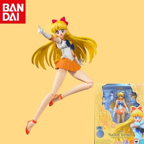 14cm BANDAI Sailor Moon Minako Aino SHF PVC Anime Figure Action Model Dolls Toys For Kid Gift