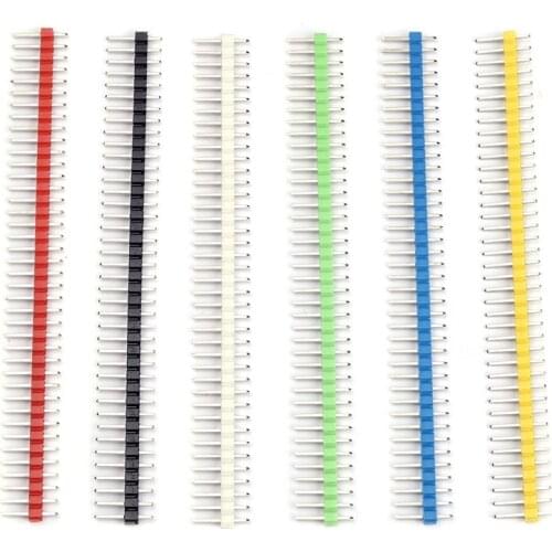 2.54mm 40 Pin Male Connector 1x40 Single Row 30 Pcs Breakable Pin Header Connector Jumper Blocks Jumper For PCB Board