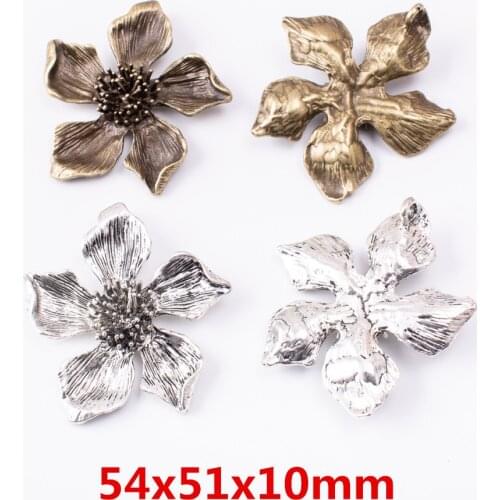 2pcs Charms flower Pendant Bright Zinc Alloy Fit Bracelet Necklace DIY Metal Jewelry Findings 6420
