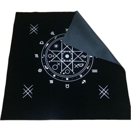 50x50cm Art Pagan Altar Cloth Flannel Tablecloth Divination Cards Table Cover X3UA