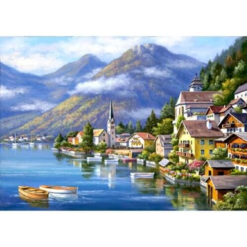 5D drill round diamond painting DIY diamond painting cross stitch diamond embroidery round diamond full embroidery landscape