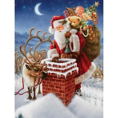 5d Santa Claus Diamond Painting Full Round Embroidery Cross Stitch Diamond Mosaic Rhinestone Christmas Decorations For Home