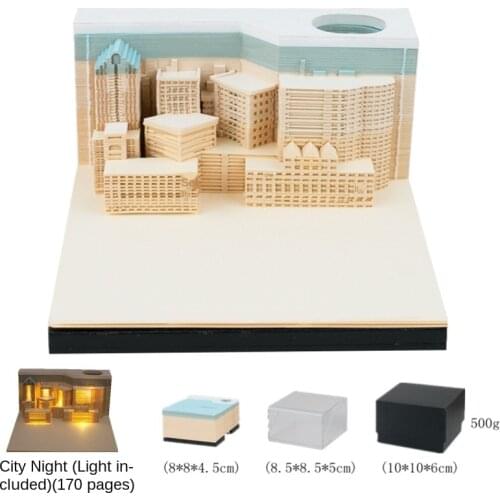 3d Omoshiroi Block notepad landscape architecture notepad DIY Note Art Paper Notepad Building Sticky Note cute school supplies