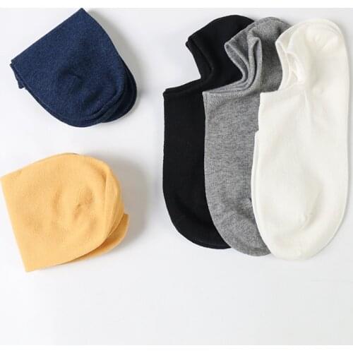 DONG AI 5 Pairs Cotton Men Socks Soft Thin Breathable Socks High Quality Solid Color No Show Boat Socks Black Short For Summer