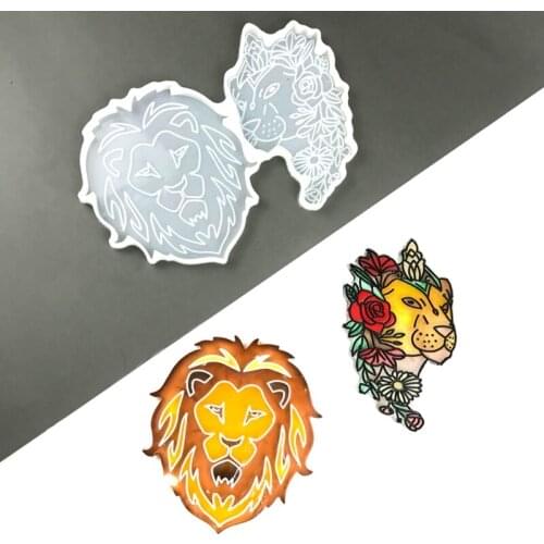 Diy Crystal Epoxy Silicone Tray Mold Peacock Lion Mold Table Decorative Mirror Surface Silicone Mold Resin Coaster Placemat