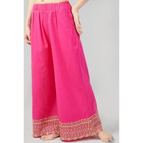 Indian Women Wide leg pants Spring Long trouser Bottoms
