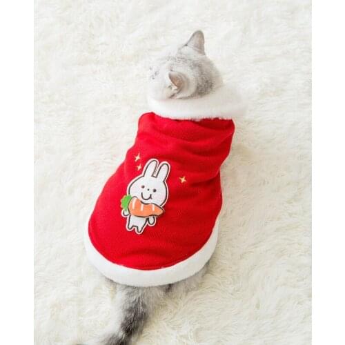 New Year Autumn Winter Sweater Warm Dog Cat Clothes Kitten Clothes Handsome Vest Cute Pet Costume Hoodies