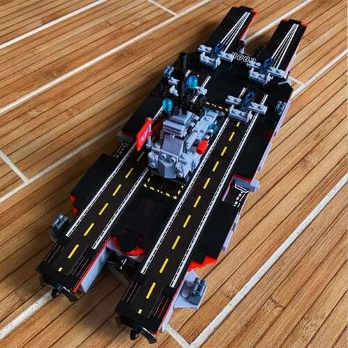 8In1 Aircraft Carrier Building Blocks Military Series High-tech Navy Warship Destroyer Bricks 3D Ship Model Toys For Kid Gifts