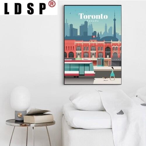 LDSP Modular Abstract Canva Painting Poster Print Amsterdam Lisbon Rome Toronto City Landscape Sofa Wall Art Picture Home Decor