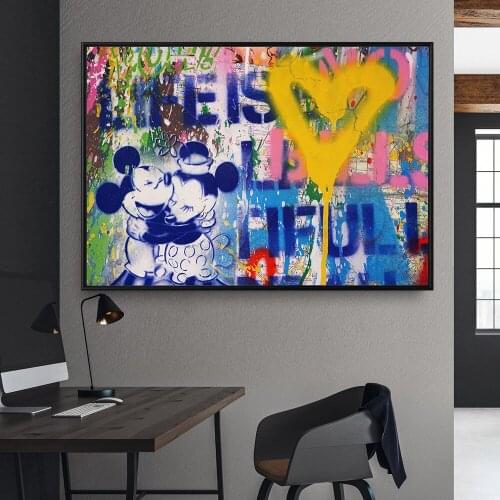 Life Is Beautifull Graffiti Artwork Art Prints Trend Canvas Poster Quote Painting Motivation Wall Pictures for Living Room