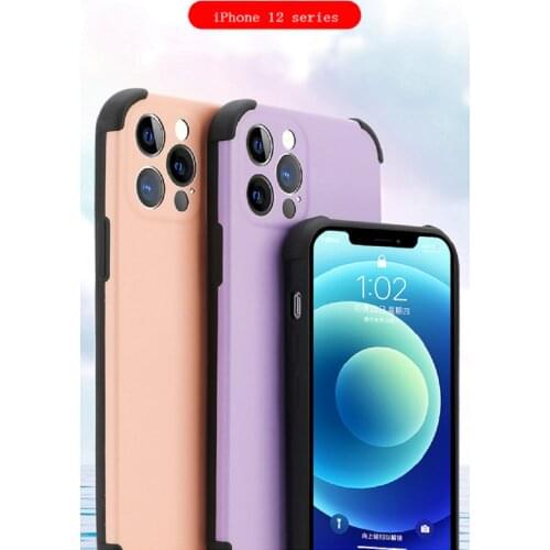 IPhone 12pro frosted solid color case is suitable for iPhone 11 four corner anti falling case 7, 8plus protective case XR
