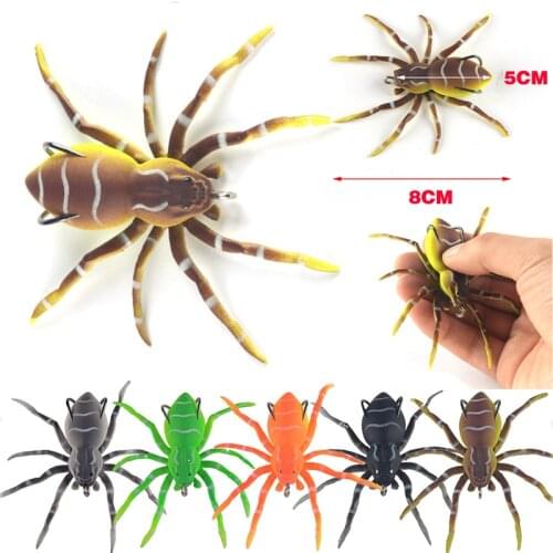 MingYan 1pcs Spider Soft Bait Pesca 8cm 6.7g Silicone Bait Artificial Softbait Lures Weedless Fishing Lure with Realistic Design