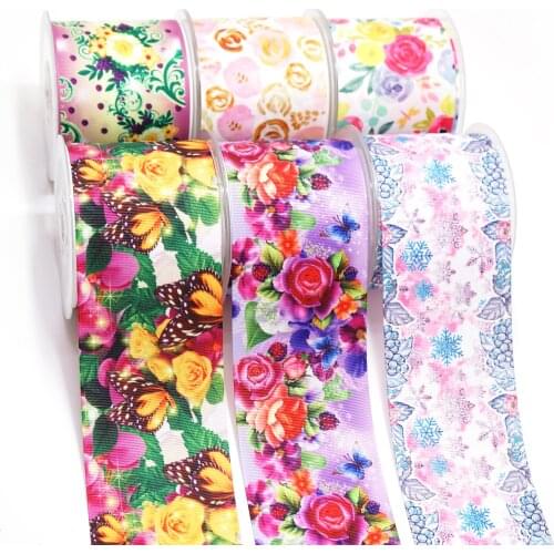 Cartoon Grosgrain/Satin Ribbon Flowers Printed Ribbon For Crafts Decoration Bow 10Yards 26708