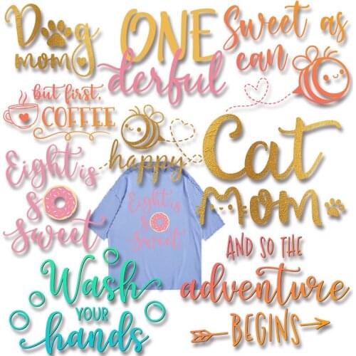 Words Numbers Stickers t shirts Heat-sensitive patches Ironing stickers Cheap Thermal transfer printing