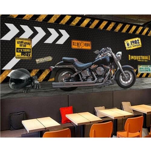3d wall murals wallpaper for living room Metal mechanical steel plate motorcycle cafe home decor wallpaper for walls 3 d