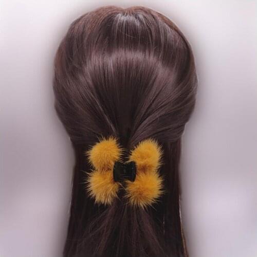 Candy Color Real Mink Fur Clip Claws Clamps Autumn Winter Women Ponytail Shark Barrettes Hair Accessories Dropshipping