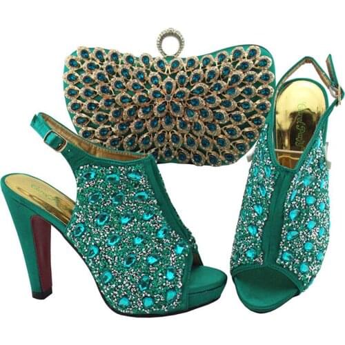New Italian Shoes with Matching Bags Set in wedding party shoes Nigerian Shoes and Matching Bags Set Women Shoes QSL005