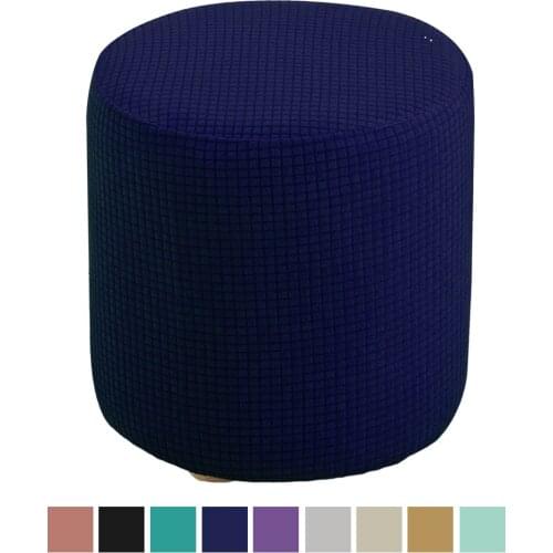 Ottoman Slipcover Stretch Feature Textured Jacquard Fabric for Home Office