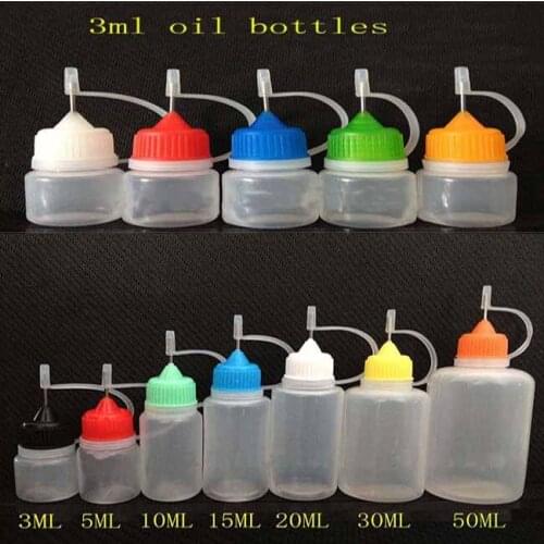 Plastic Empty oil bottle 3ml PE E-liquid Bottle Needle Dropper Bottle for Ego Electronic Cigarette E-cig liquid Plastic Bottle