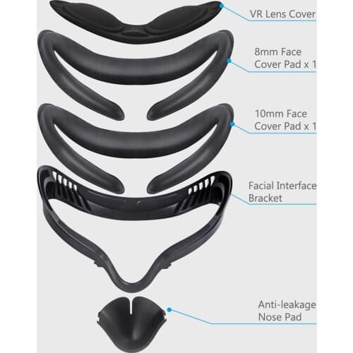 VR Facial Interface Bracket PU Leather Foam Face Cover Pad Replacement for Oculus Quest 2 Face Pads Accessories Sweat-Proof