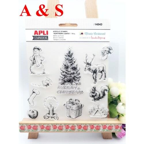 CLEAR STAMPS Christmas Element Stanta Stocking Deer Tree Gift Scrapbook Card album paper craft silicon rubber transparent stamp
