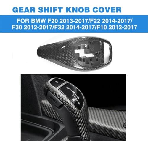 Gear Shift Knob Interior Decorative Cover DRY Carbon Fiber Trim For BMW 1 2 3 4 5 Series F20 F22 F30 F32 F10 2012-2017