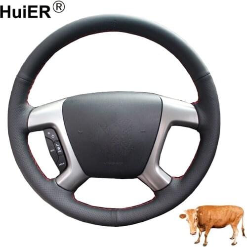 Hand Sewing Car Steering Wheel Cover Top Cow Leather Volant For Chevrolet Captiva 2007 2008 -2014 Silverado GMC Sierra 2007-2013