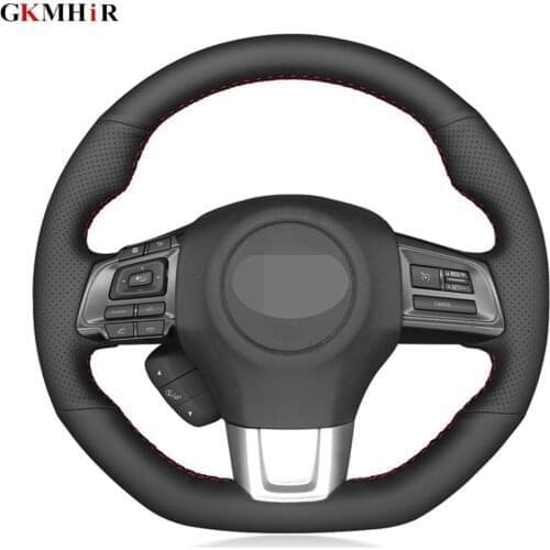 Hand-stitched Black Artificial Leather Car Steering Wheel Cover For Subaru WRX (STI) 2015-2019 Levorg 2015-2019