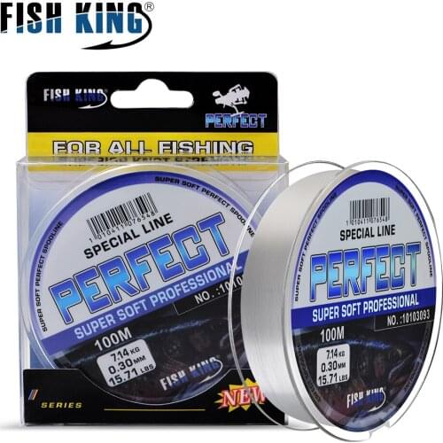 FISH KING 100M Nylon 4.14LB-34.32LB Leader Fishing Line Monofilament Fishing Line Strong Carp Fishing Line
