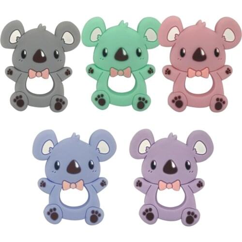 BPA Free Silicone Teether Cartoon Koala Teething Toys Paicifer Pendant Chewing Necklace Accessories Silicone Newborn Gift Toy