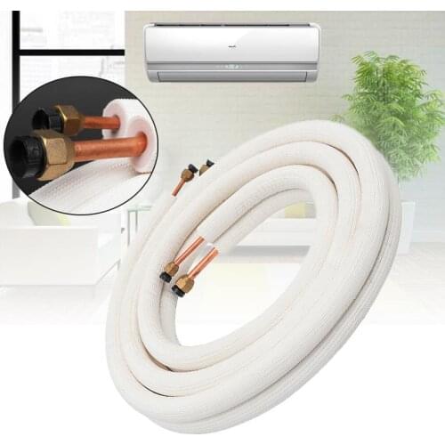 3 Meter Air Conditioner Pair Coil Tube 1/4'' 3/8'' Insulate Copper Aluminum Pipe Split Line Wire Air Conditioner Connecting Pipe