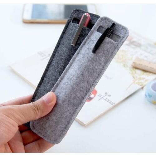 High Quality Felt Fountain Pen Pen Pouch Holder Small Single Hole Pencil Case Bags for Roller Ballpoint Pen Office Stationery