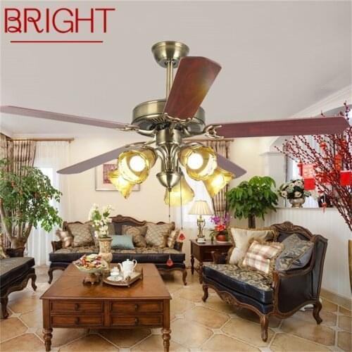 BRIGHT Classical Ceiling Fan Light Big 52 Inch Modern Simple Lamp With Remote Control LED For Home Living Room